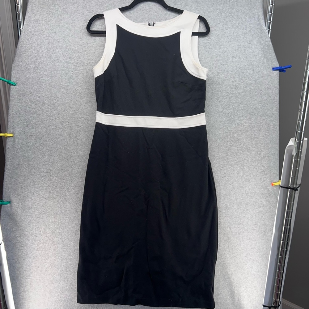 Chic Black and White Midi Dress